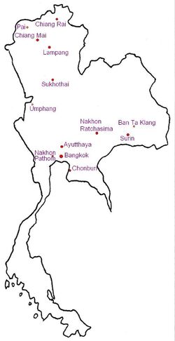 Karte von Thailand