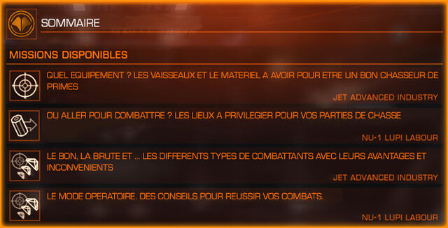 Fichier:Sommaire Bounty Hunter.jpg