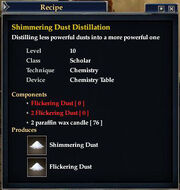Shimmering Dust Distillation
