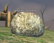 Partially chewed ore