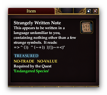 Strangely Written Note