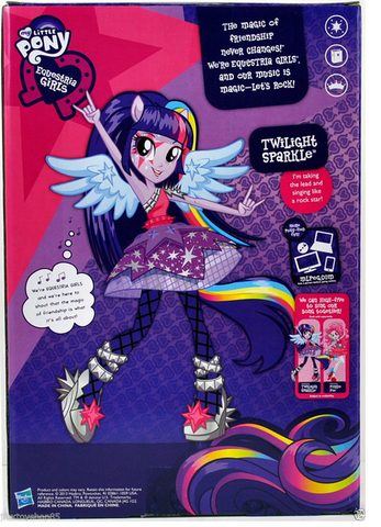Archivo:Twilight Sparkle Equestria Girls Rainbow Rocks Singing doll back cover of package.png