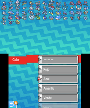 Función clasificar Pokémon por color en SL