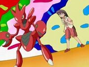 EP477 Scizor junto a Minnie.jpg