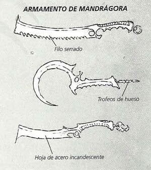 Armas Mandrágoras Eldars Oscuros 5ª Edición ilustración