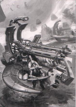 Plataforma de Aniquilación Cañon Tesla Destructor Vehiculos Necrones Wikihammer.jpg