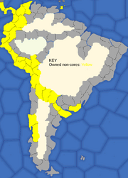 "Map showing Spain's South American possessions in 1617"