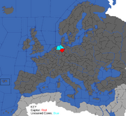 "Map showing Hanover's starting position in 1700"