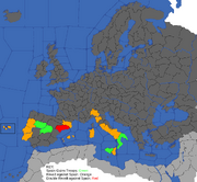 "map showing provinces affected by Iberian Revolt events"