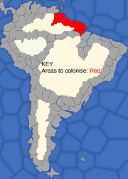 "Map showing South American provinces French Countries will try to colonise"
