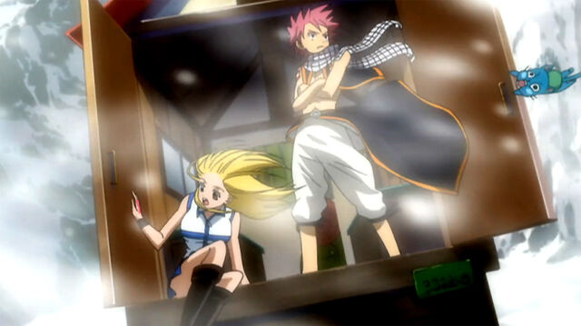 File:Natsu, Lucy, and Happy at Mt Hakobe during summer.jpg