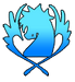 Blue pegasus symbol