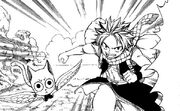 Natsu et happy choisissent la voie E comme Erza
