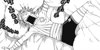 Natsu sleeping after his fight (manga)