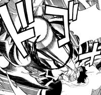 Gajeel Counterattacking Black Dragon