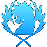 Blue pegasus symbol
