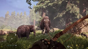 Elder mammoth and young mammoth