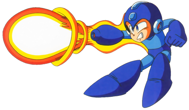File:Mega Man Classic - Mega Man firing a charged blast from his Mega Buster.png