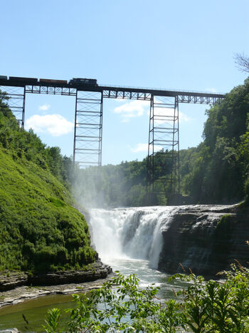 Letchworth State Park New York Upper Falls Train Bridge Portage Viaduct