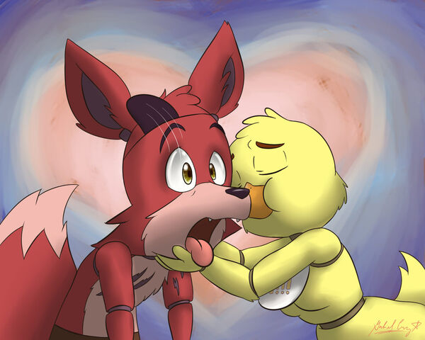 Файл:Foxy and chica five nights at freddy s by cyberpikachu-d7xmpt3.jpg