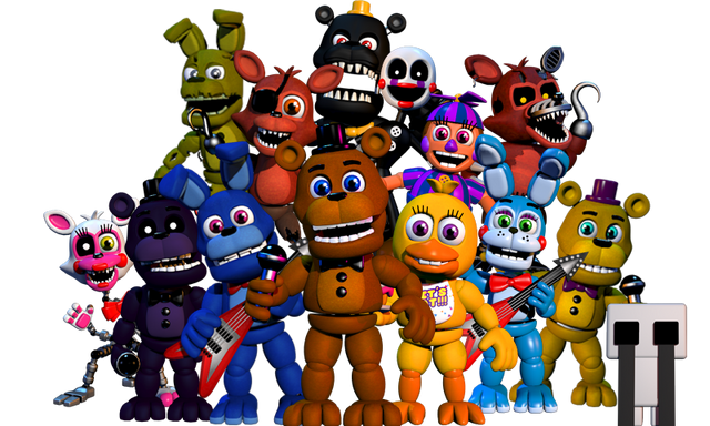 Bestand:Titlescreen animatronics by foxyboyeditz-d9ze22z.png
