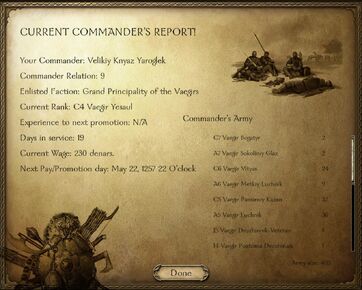 Commander's report