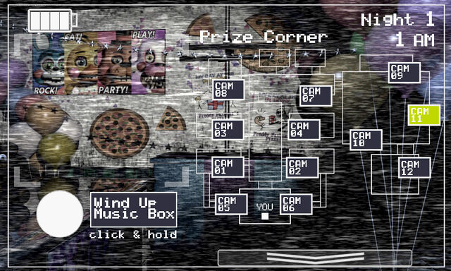 Archivo:FNaF 2 (Móvil) - Prize Corner (Derecha, linterna).jpg
