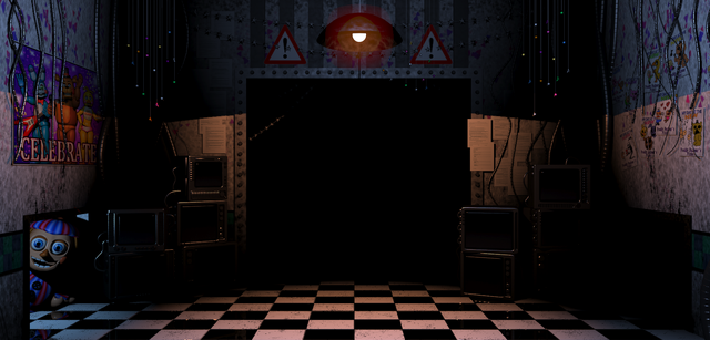 Archivo:FNaF2 - Office (Balloon Boy, Left Air Vent).png