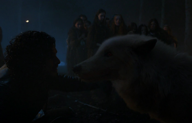 Fichier:S04E5 - Jon Snow & Ghost.png