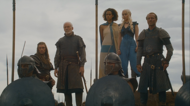 File:Barristan waiting with daenerys and co.png