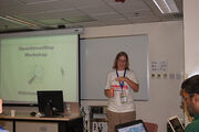 Woman presenter at Wikimania 2013