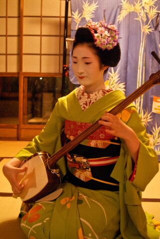 File:Maiko-playing-shamisen.jpg