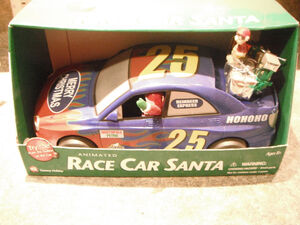 Gemmy Holiday Race Car Santa And Elf - Animated -25 - Nascar