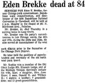 Brekke-Eden obituary