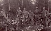 Road builders in Blekinge county in early 30´. Nils in hat, brother Gustav to the left.