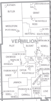 Map of Vermilion County Illinois