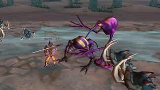 Flowing stream boss area