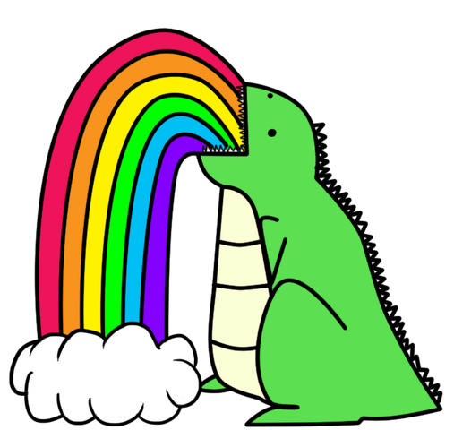 File:Dinosaur puking rainbows.png