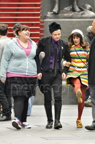 File:Ashley chris and lea - filming glee in nyc.jpg