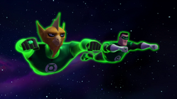 Tomar-Re and Hal fly in space