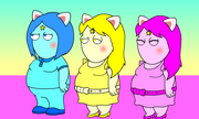 Blue,yellow, pink