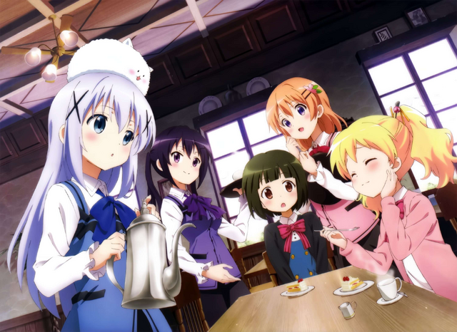 File:Gochiusa and Kinmoza crossover official art.png