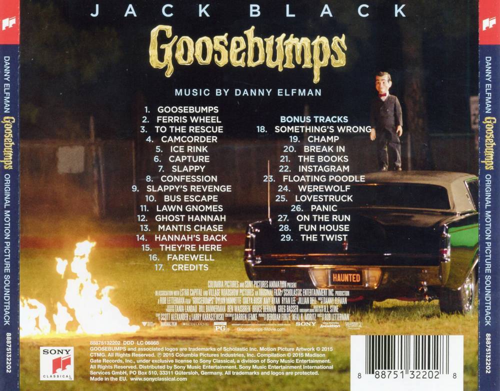 Goosebumps Original Motion Picture Soundtrack Goosebumps Wiki