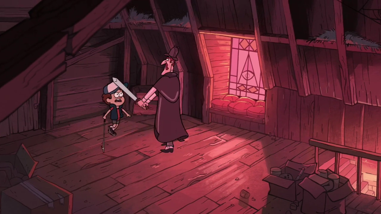 Image - S1e3 attic confronting sherlock.png | Gravity Falls Wiki ...