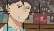 Oikawa sonriendo