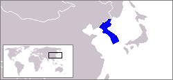 Location of Korea on Earth