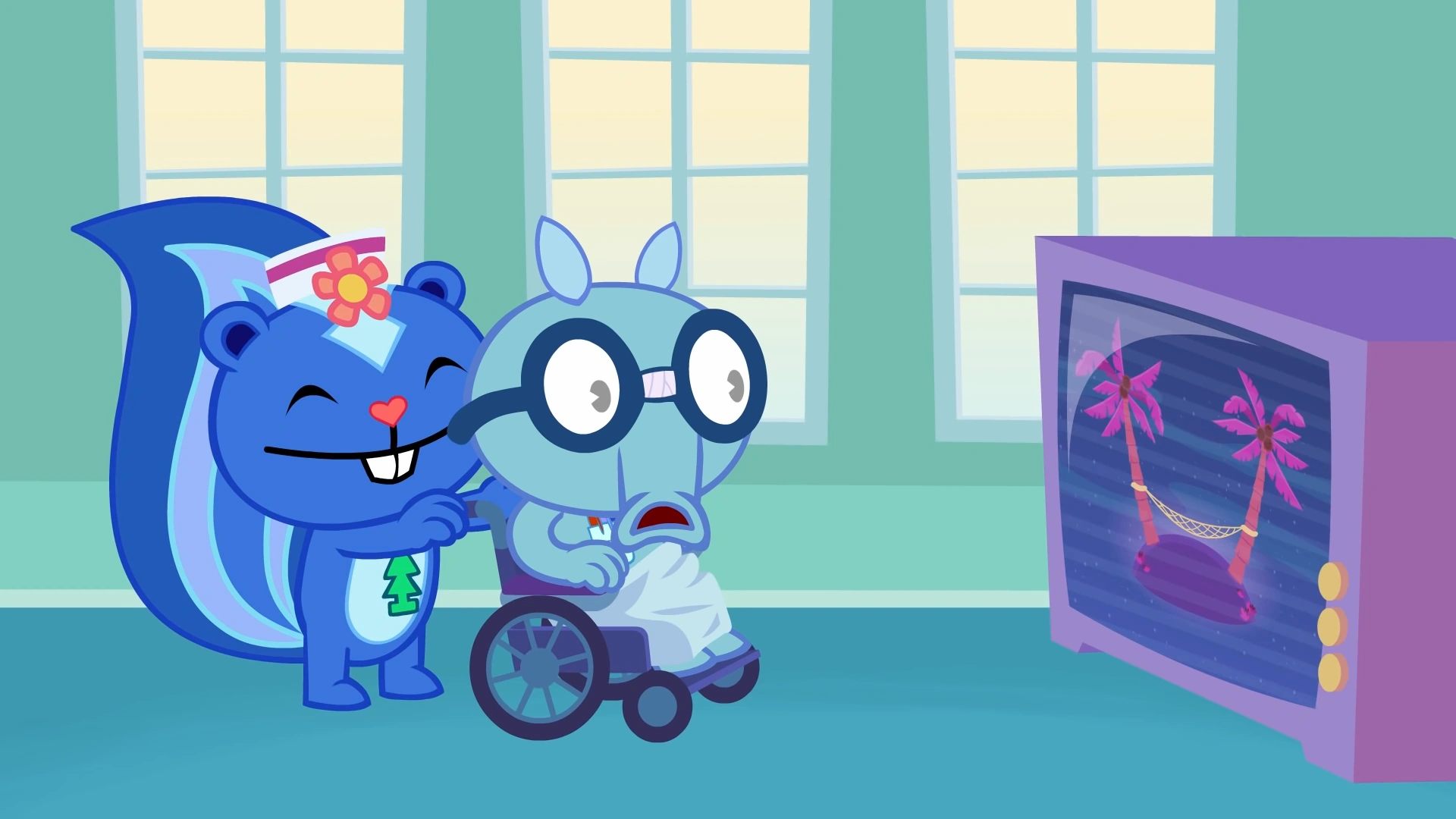 Image S4E9 Sniffles Looks At The TV.png Happy Tree Friends Wiki