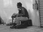 Homeless on the sidewalk