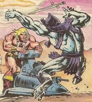 He-man disarms Skeletor