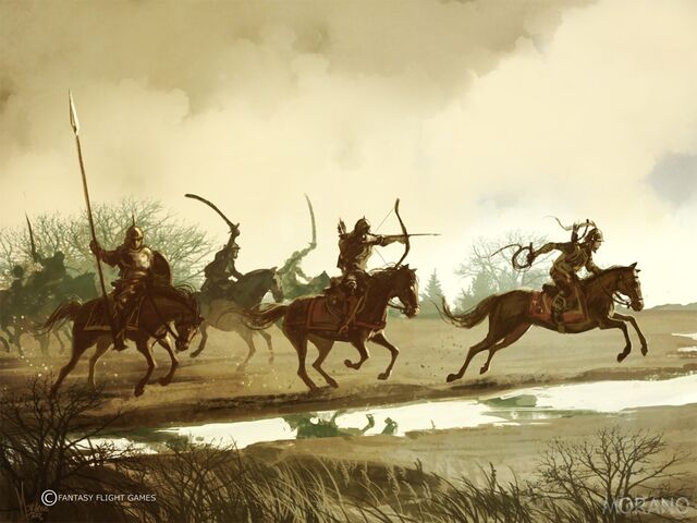 Archivo:Guerreros Dothraki by Tomasz Jedruzek, Fantasy Flight Games©.jpg